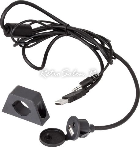 USB/AUX 3.5 мм кабель-удлинитель, черный 